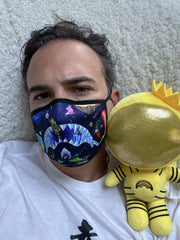 ADULT ASTRO PARTY FORM-FITTING FACE MASK