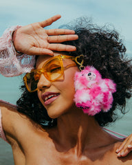 FURZILLA SHARK (PINK CHECK) KEYCHAIN