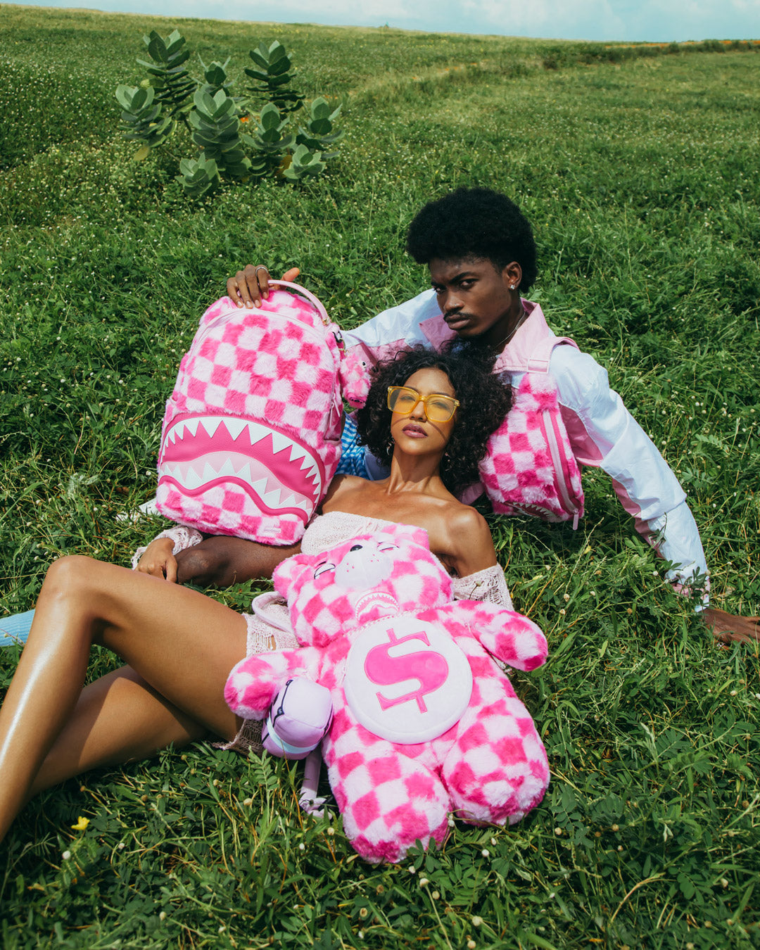 FURZILLA SHARK (PINK CHECK) KEYCHAIN