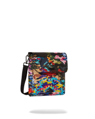SLICED AND DICED CAMO MESSENGER SLING BAG