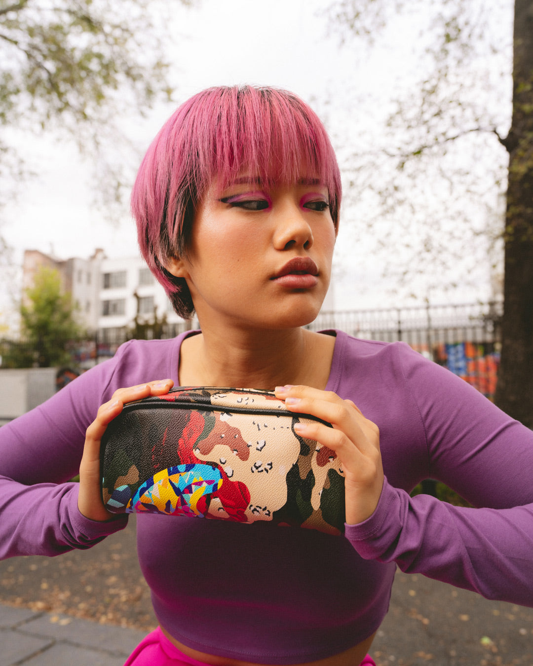 SLICED AND DICED CAMO POUCH