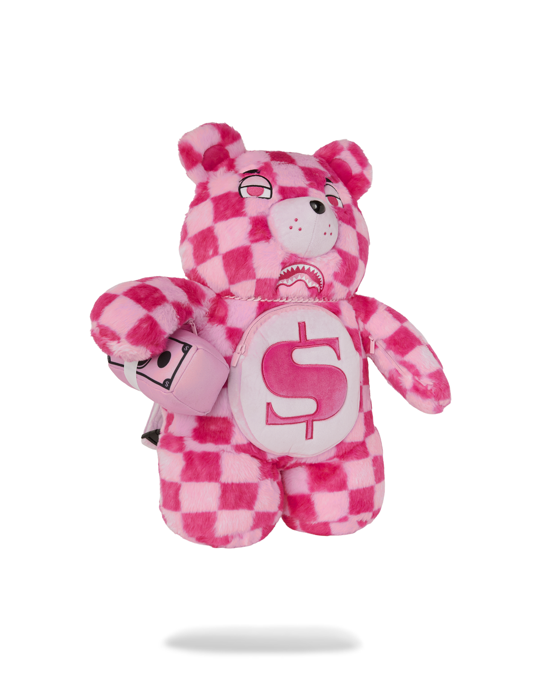 FURZILLA SHARK (PINK CHECK) MONEYBEAR BACKPACK