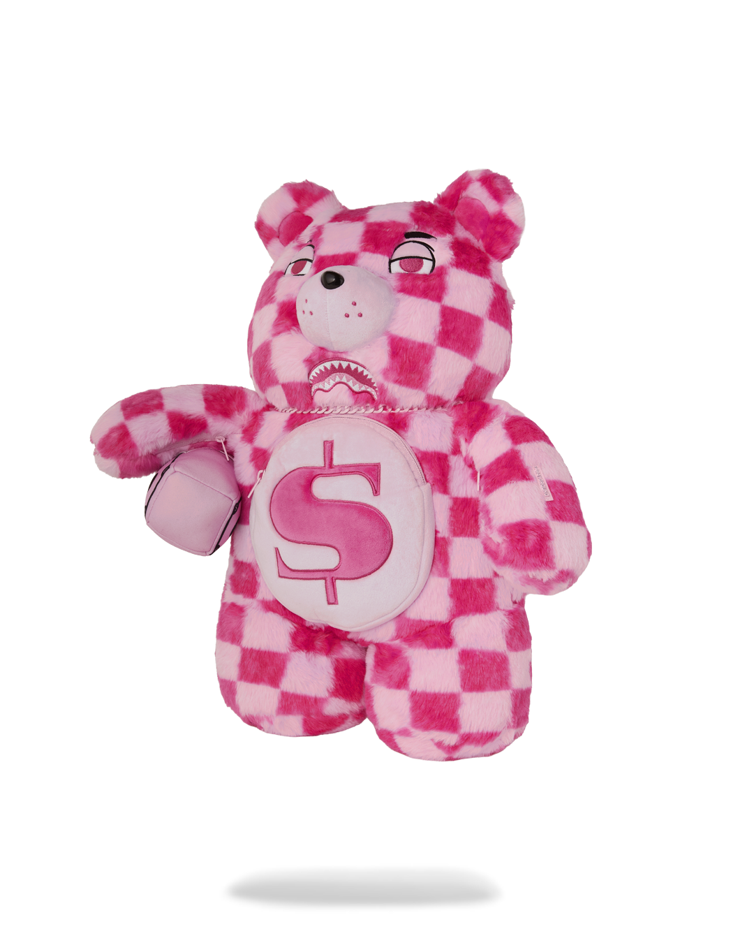 FURZILLA SHARK (PINK CHECK) MONEYBEAR BACKPACK