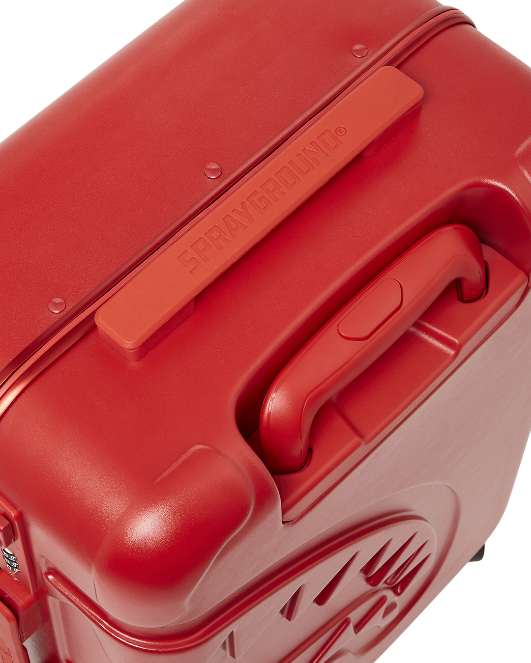 MOLDED SHARKITECTURE RED HARDSHELL CARRY-ON LUGGAGE