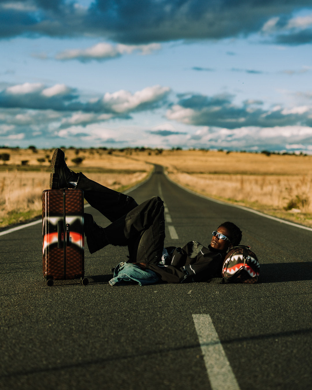 SHARKS IN PARIS BLUR EFFECT FULL SIZE LUGGAGE