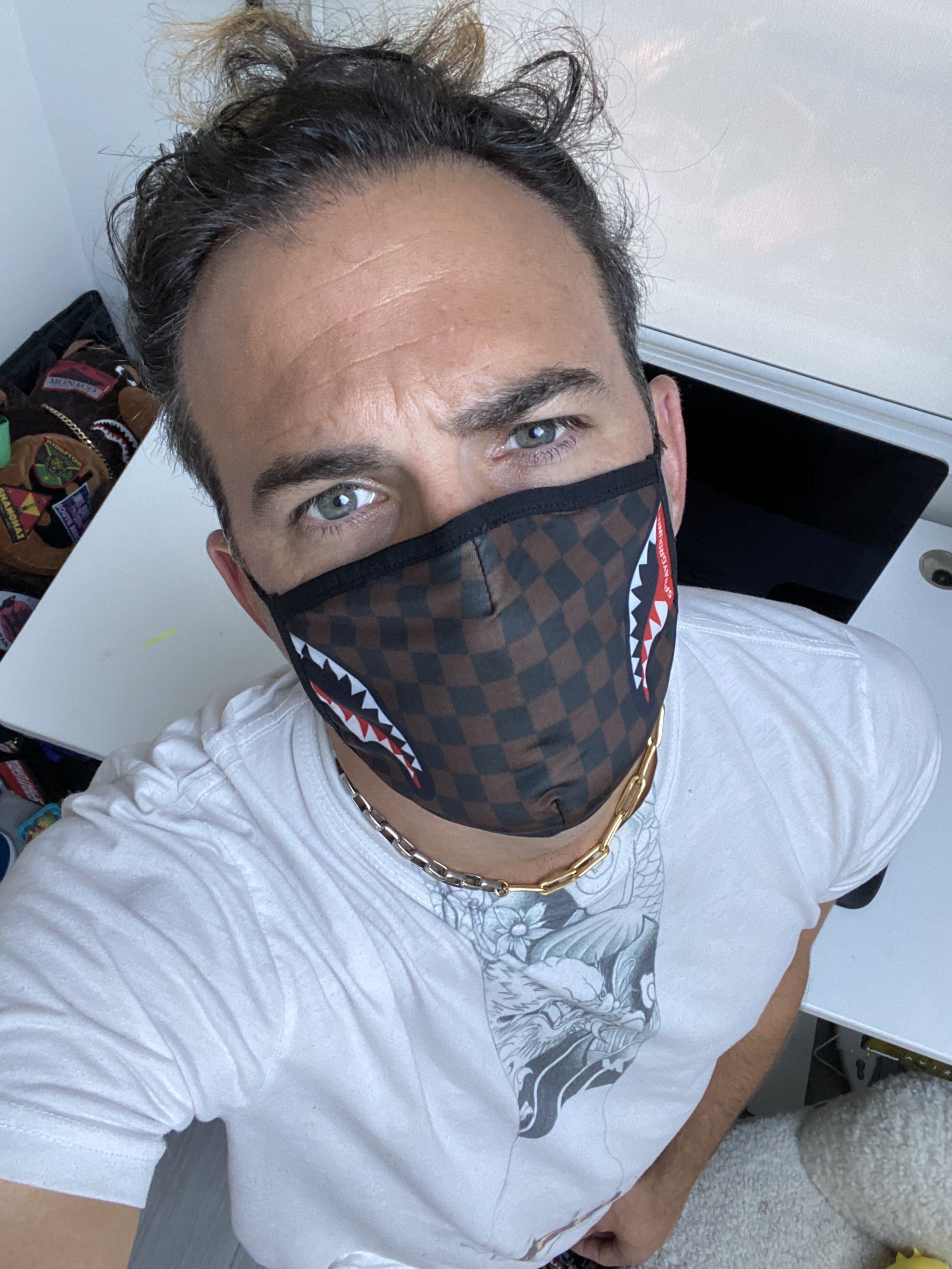 ADULT SHARKS IN PARIS (SIDE SHARK) FORM-FITTING FACE MASK