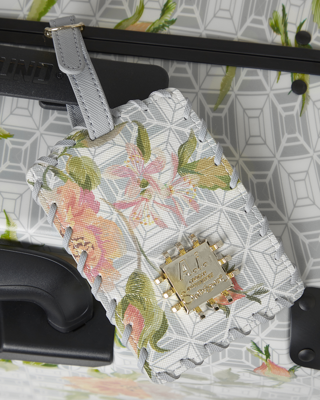 A.I. AFRICAN INTELLIGENCE ELEGANT ENERGY SHARKITECTURE FULL SIZE LUGGAGE - SANDFLOWER COLLAB